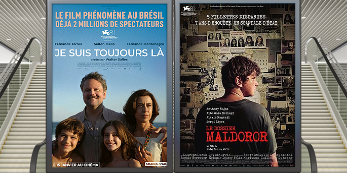illustration de Au cinéma le 15 janvier : Je suis toujours là et Le dossier Maldoror