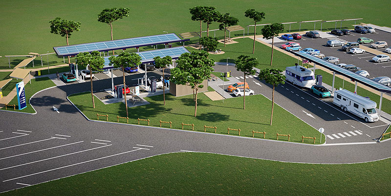 illustration de Comment sont configurées les aires de services sur l'A63 Landes ?
