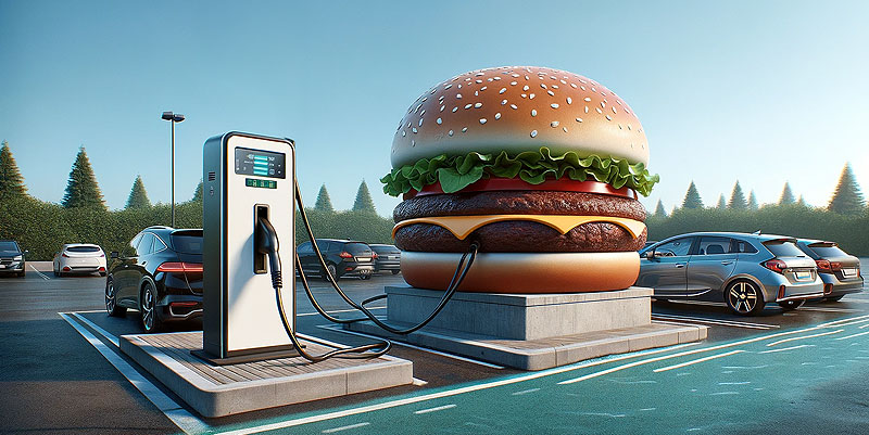 illustration de Chargez votre voiture en dégustant un Big Mac