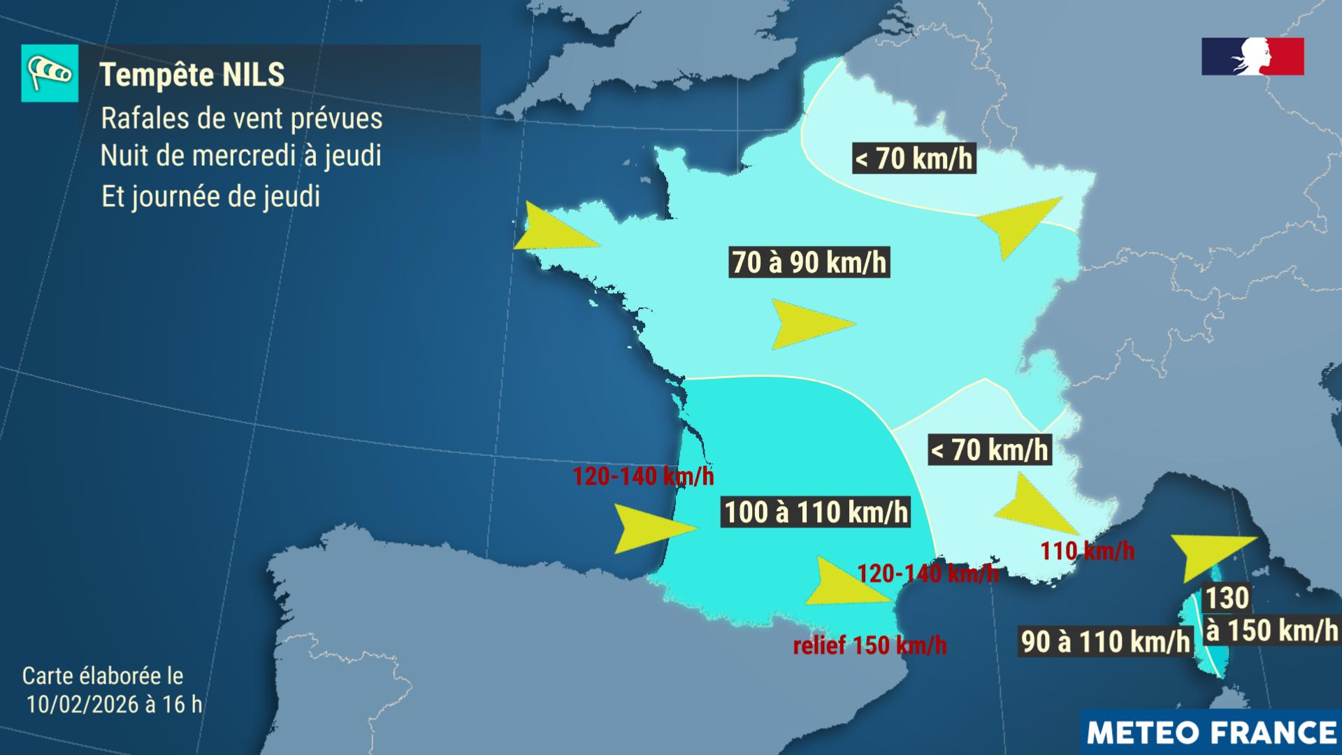 Tempête Nils : des rafales jusqu’à 180 km/h attendues dans les Pyrénées-Orientales jeudi 12 février