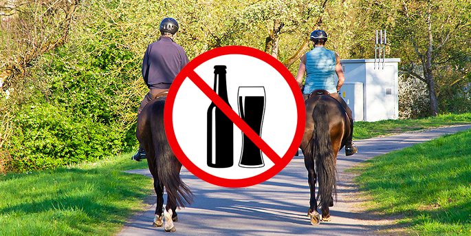 Verbalisation d'un cavalier ivre sur son cheval