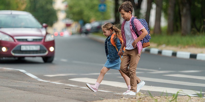 illustration de La route de l'école en toute sécurité