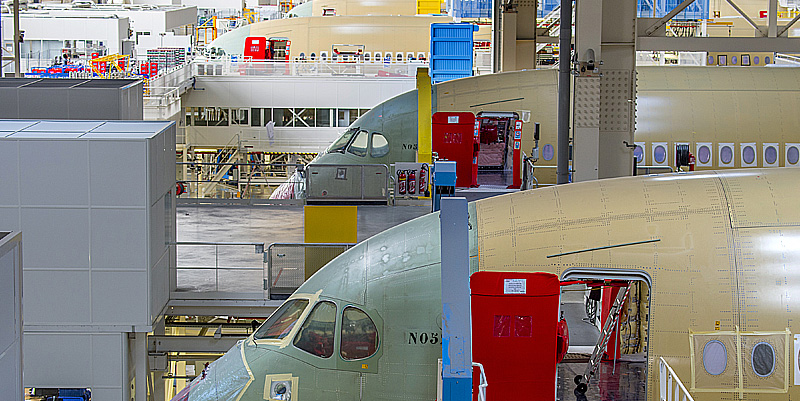 Dans les ateliers de l'airbus A350