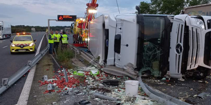 illustration de Accident de Poids Lourd à Agde : bouchon sur l'autoroute A9 Direction Espagne