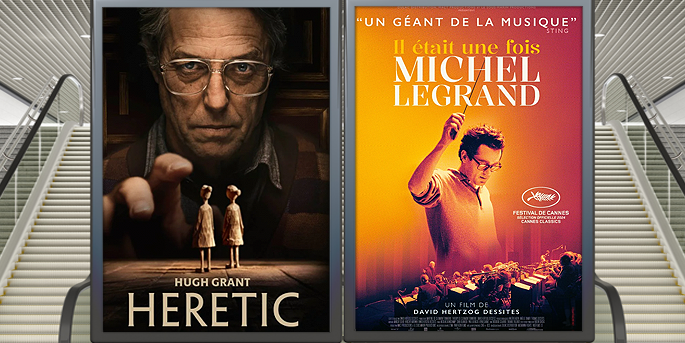 Au cinéma le 4 décembre : Heretic et Il était une fois Michel Legrand