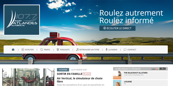 Le site internet de Radio Atlandes Autoroute