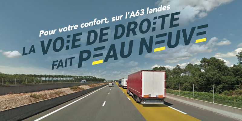 illustration de A63 : la voie de droite fait peau neuve