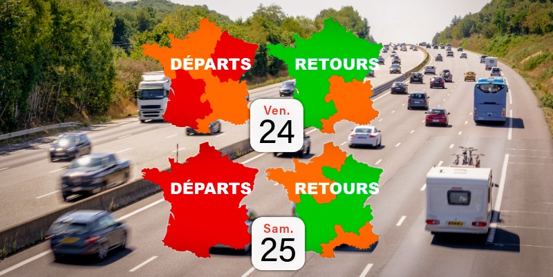 Comptez-vous partir ce week-end du 24/25/26 juillet ? Voici les axes où les bouchons sont attendus