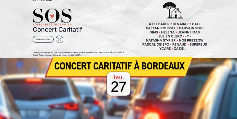 SOS Solidarité Incendies à l’Arkéa Arena : circulation chargée jeudi soir à Bordeaux