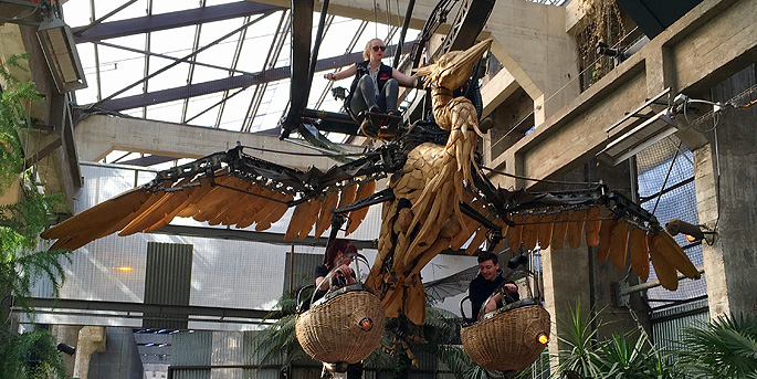 Un héron mécanique à Nantes