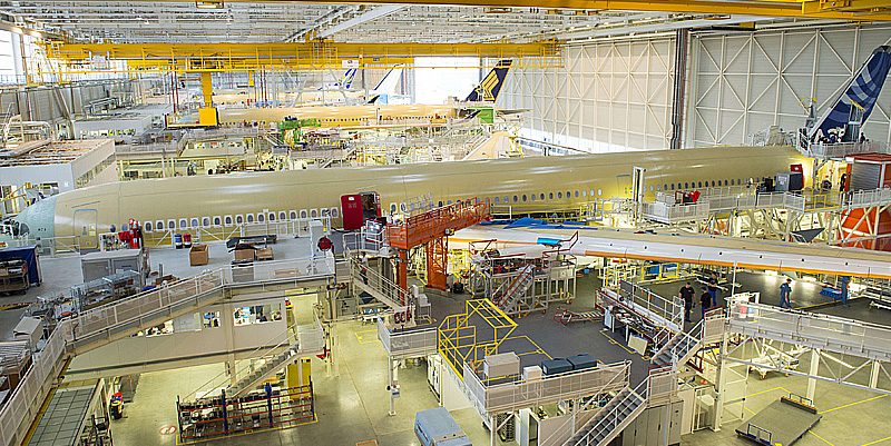 Dans les ateliers de l'airbus A350