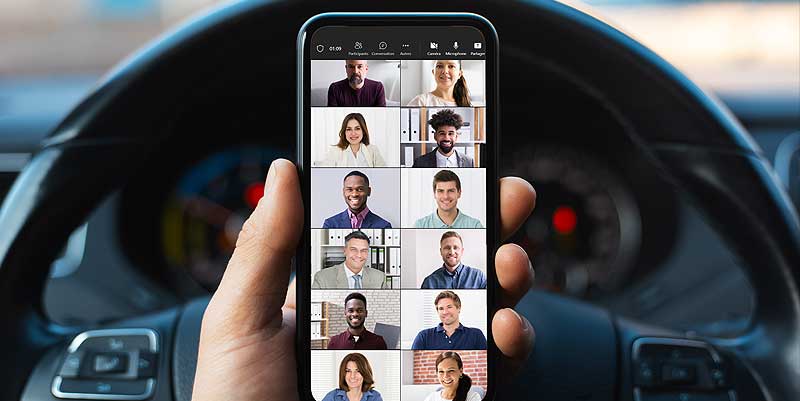 illustration de Pas de visioconférence au volant