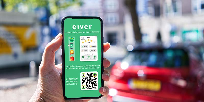 illustration de Application Eiver : Gagnez des récompenses pour une conduite écoresponsable