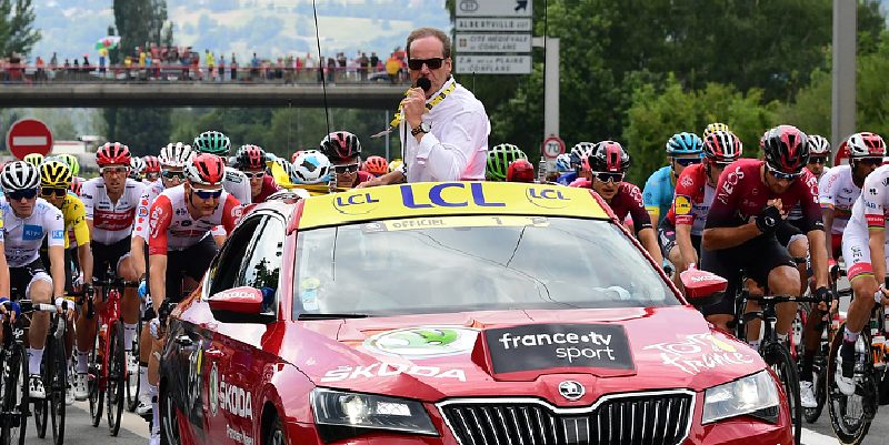 Christian Prudhomme, à l’avant de la course