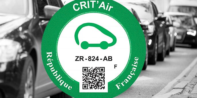 Dans Paris avec la vignette Crit Air