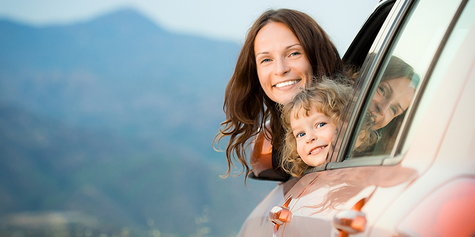 Le voyage en voiture et en famille
